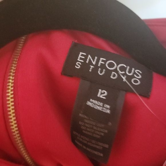 Enfocus Bodycon Dress Red/Gold Zipper SEXY BNWT SIZE 12 - Picture 5 of 5
